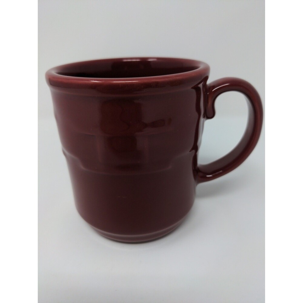 Longaberger Pottery Vintage Burgundy Maroon Red Coffee Mug Tea Cup